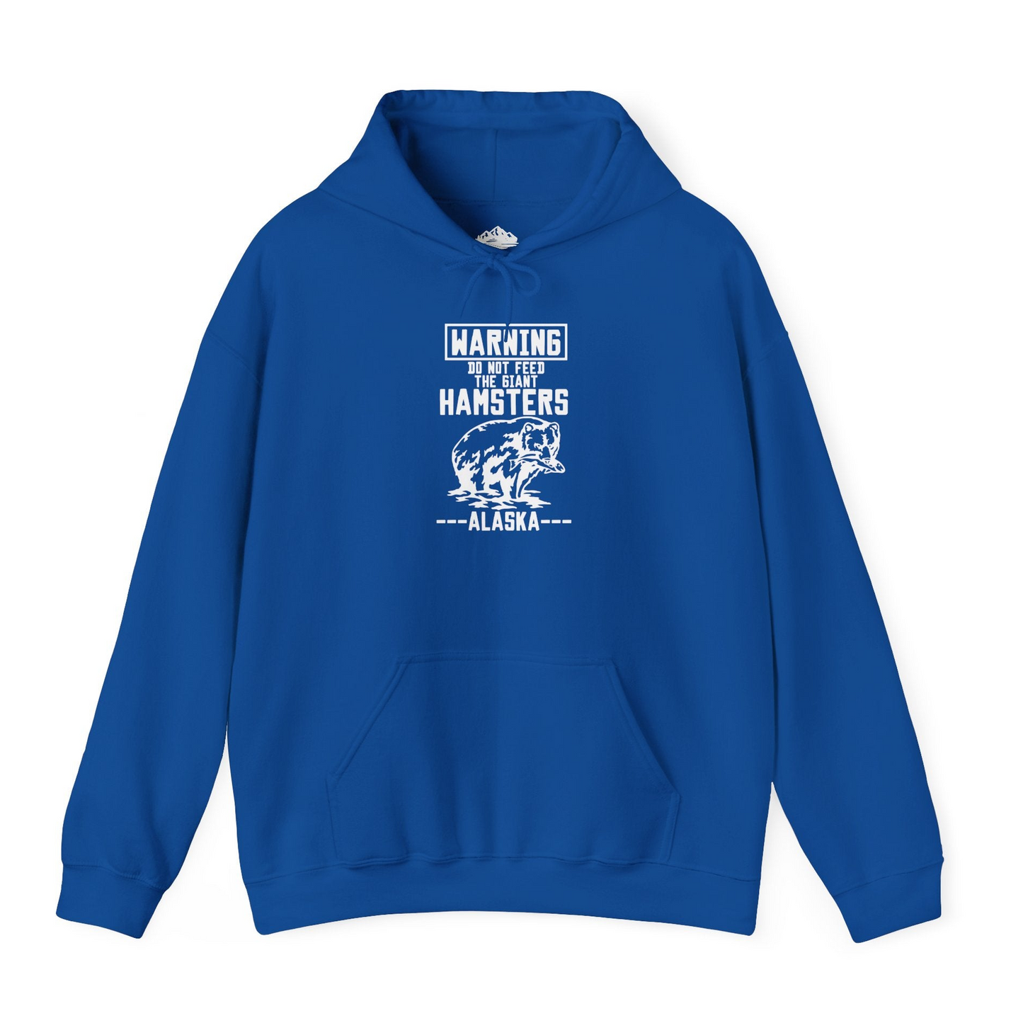 Funny Alaska Bear Warning Sign Shirt - Do Not Feed the Giant Hamsters Hoodie – Royal – Alaska Cruise Shirts