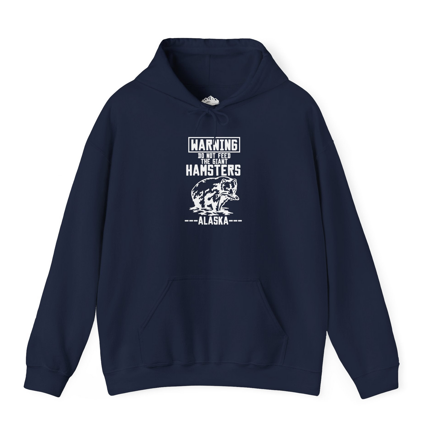 Funny Alaska Bear Warning Sign Shirt - Do Not Feed the Giant Hamsters Hoodie – Navy – Alaska Cruise Shirts