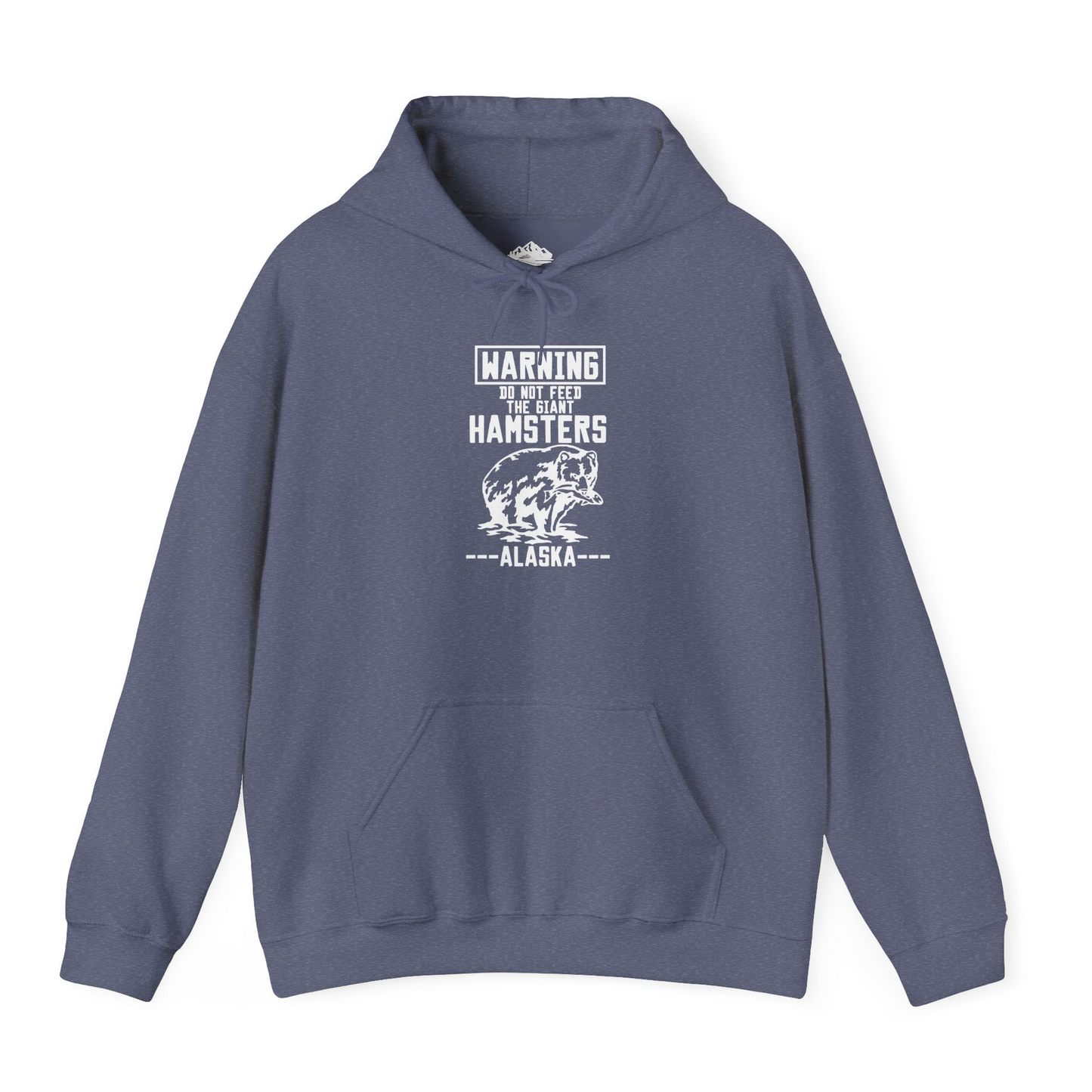 Funny Alaska Bear Warning Sign Shirt - Do Not Feed the Giant Hamsters Hoodie – Heather Navy – Alaska Cruise Shirts