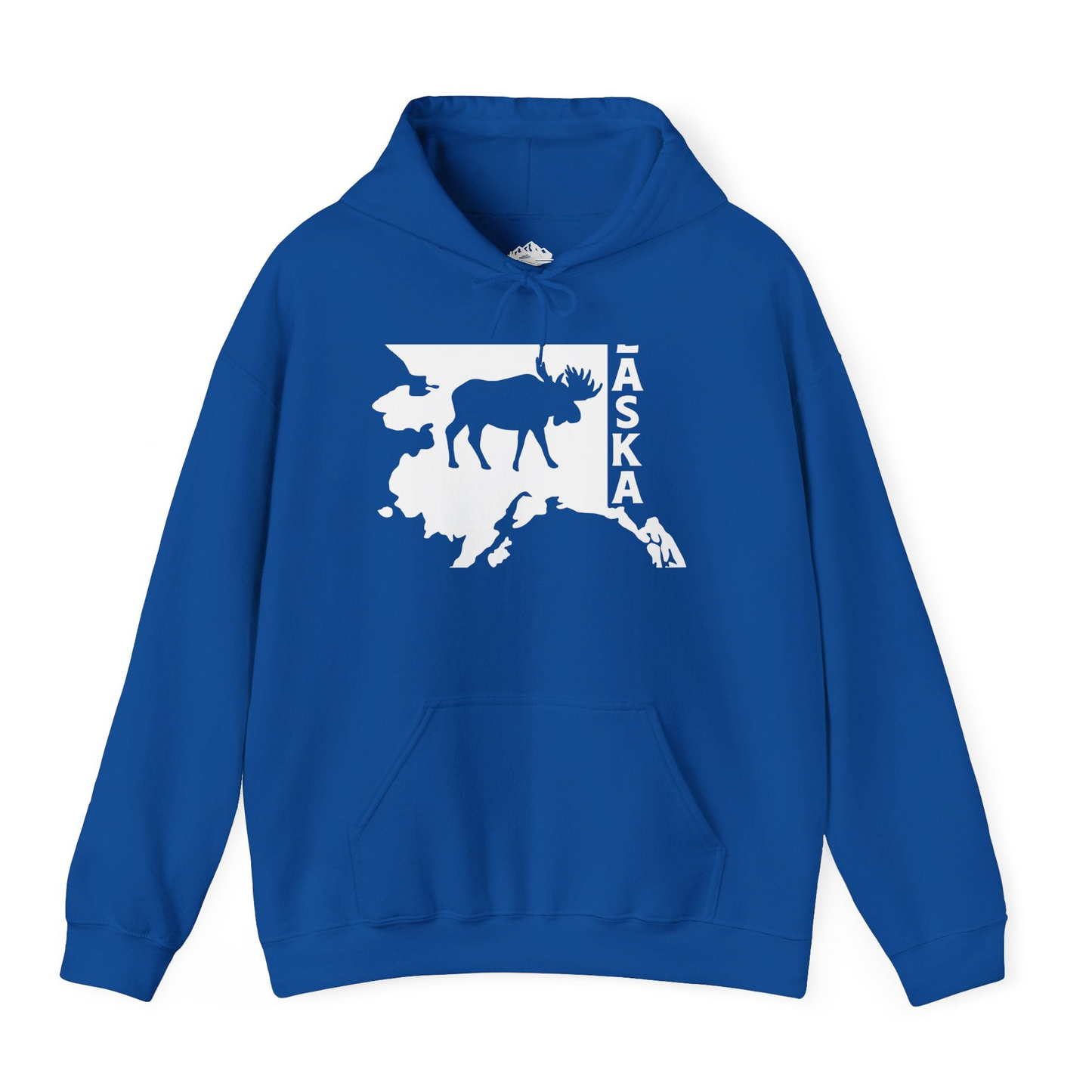 Alaska Moose Silhouette Shirt - Bold Wildlife State Map Graphic Tee Hoodie – Royal – Alaska Cruise Shirts