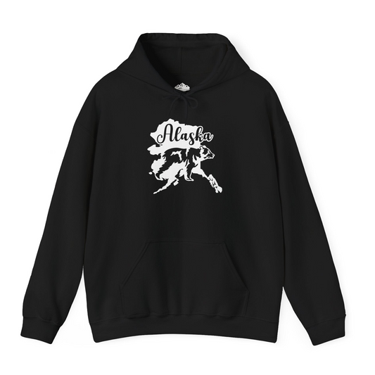 Alaska Bear Silhouette Shirt - Bold Wilderness Wildlife Graphic Tee Hoodie – Black – Alaska Cruise Shirts
