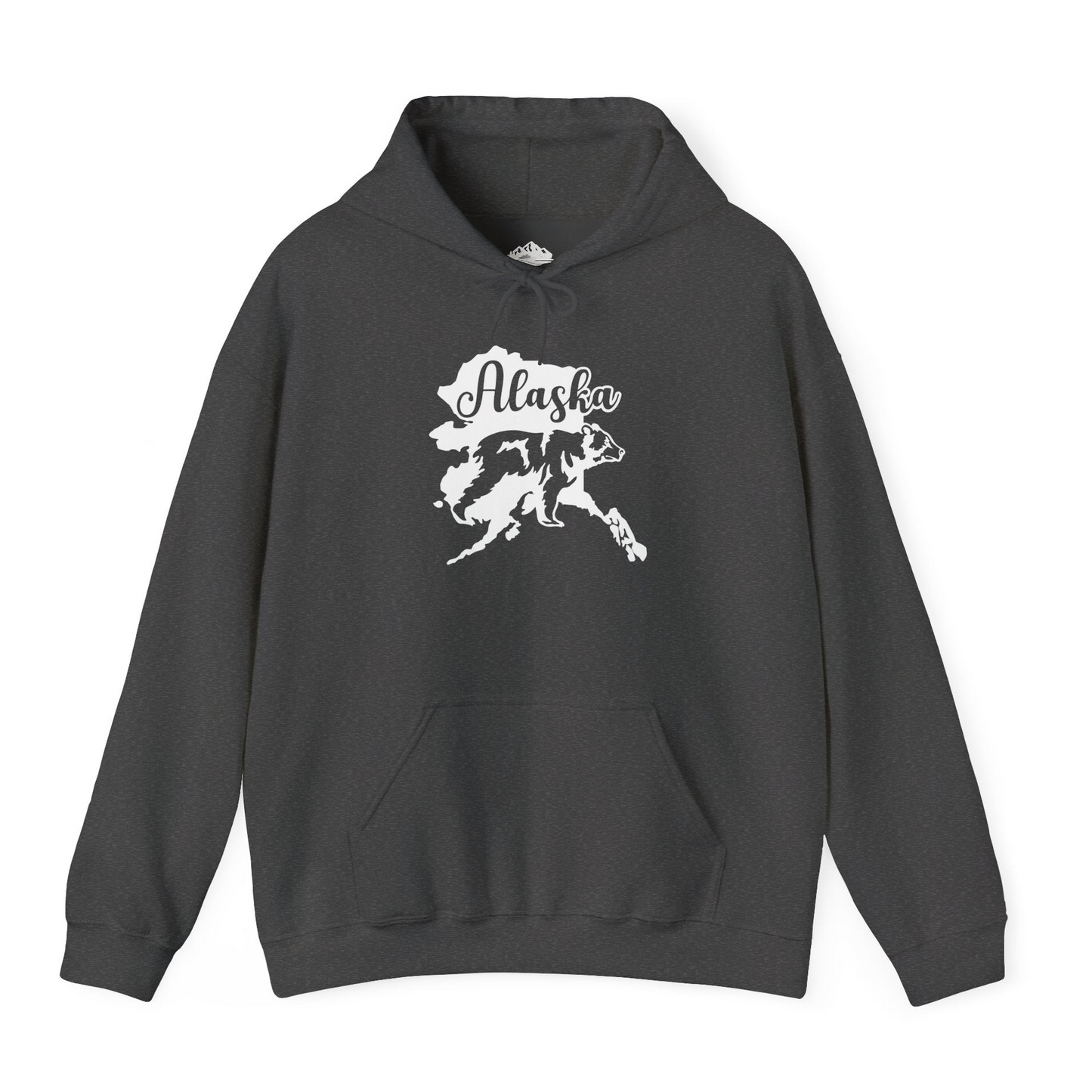 Alaska Bear Silhouette Shirt - Bold Wilderness Wildlife Graphic Tee Hoodie – Dark Heather – Alaska Cruise Shirts