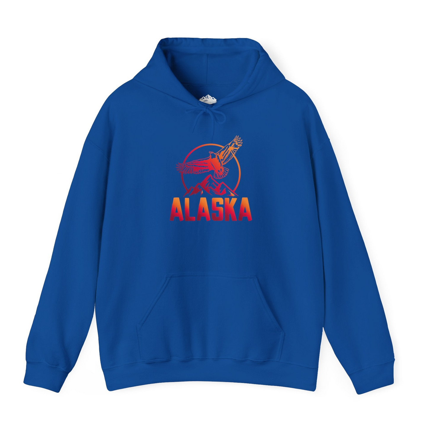 Alaska Eagle Mountains Graphic Shirt - Sunset Bold Adventure Nature Tee Hoodie – Royal – Alaska Cruise Shirts