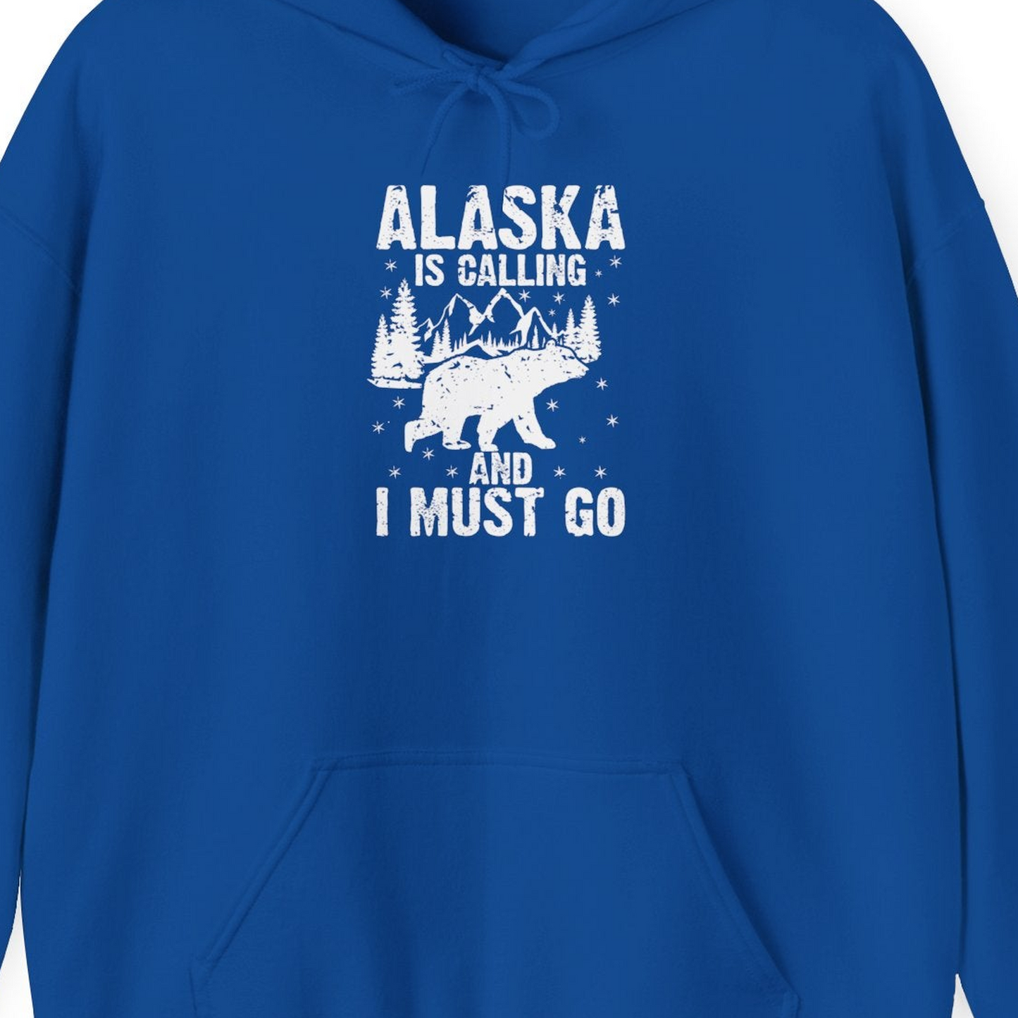 Alaska Is Calling Bear Mountain Wilderness Adventure Vintage Shirt — Hoodie Hoodie – Royal – Alaska Cruise Shirts Close Up