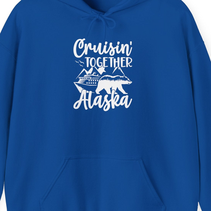 Alaska Cruise Adventure Shirt Hoodie – Royal – Alaska Cruise Shirts Close Up
