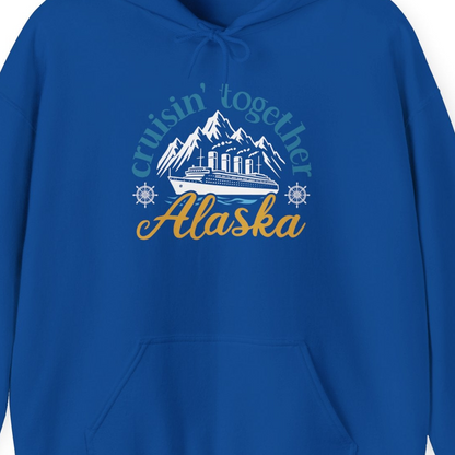 Alaska Cruise Adventure Shirt Hoodie – Royal – Alaska Cruise Shirts Close Up