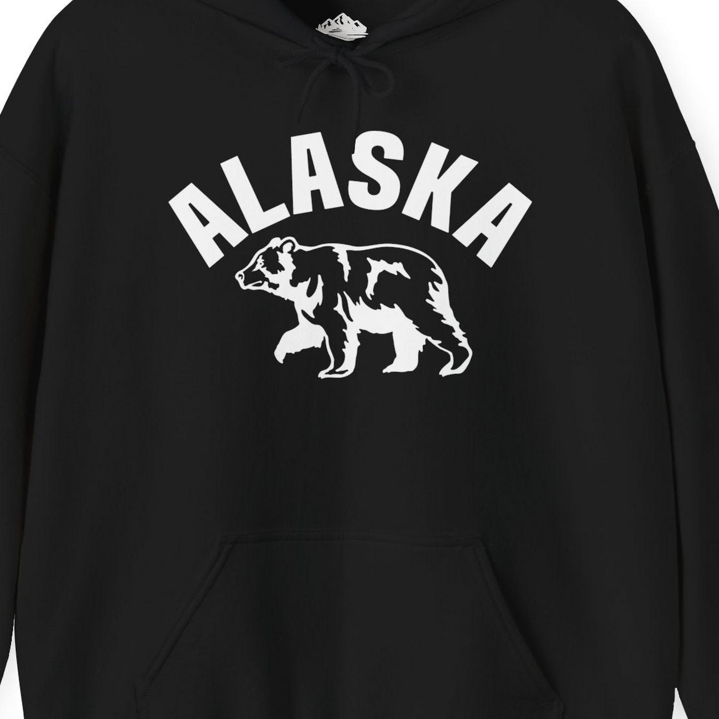 Alaska Bear Silhouette Wildlife Shirt Hoodie – Black – Alaska Cruise Shirts Close Up