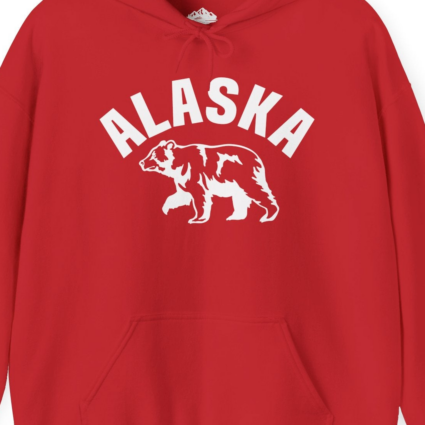 Alaska Bear Silhouette Wildlife Shirt Hoodie – Red – Alaska Cruise Shirts Close Up