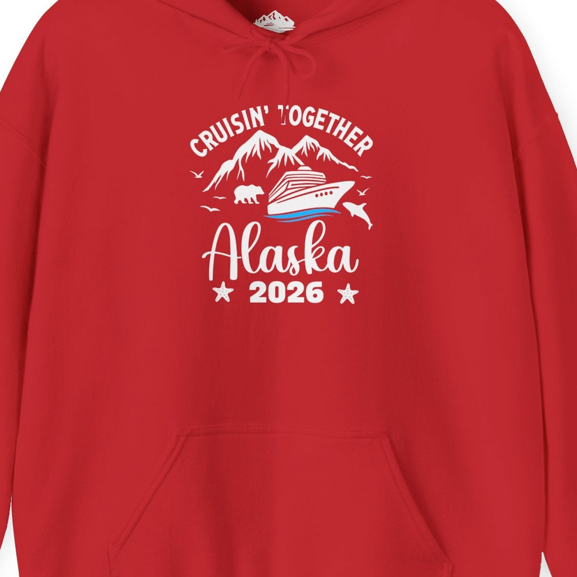 Alaska Cruise Adventure 2026 Shirt Hoodie – Red – Alaska Cruise Shirts Close Up