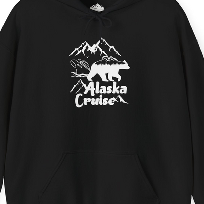 Alaska Cruise Shirt Hoodie – Black – Alaska Cruise Shirts Close Up