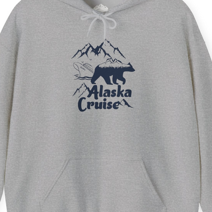 Alaska Cruise Shirt Hoodie – Sport Grey – Alaska Cruise Shirts Close Up