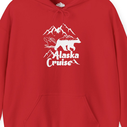 Alaska Cruise Shirt Hoodie – Red – Alaska Cruise Shirts Close Up