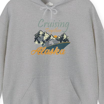 Cruising Together Alaska Mountains Family Alaska Cruise Adventure Shirt — Hoodie Hoodie – Sport Grey – Alaska Cruise Shirts Close Up