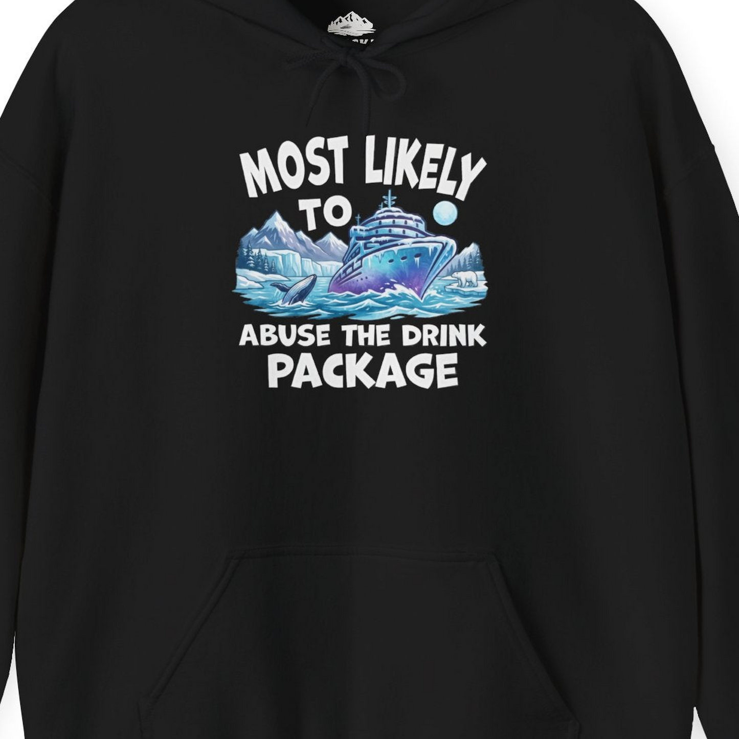 Funny Alaska Cruise Shirt Hoodie – Black – Alaska Cruise Shirts Close Up