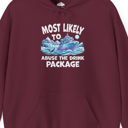 Funny Alaska Cruise Shirt Hoodie – Maroon – Alaska Cruise Shirts Close Up
