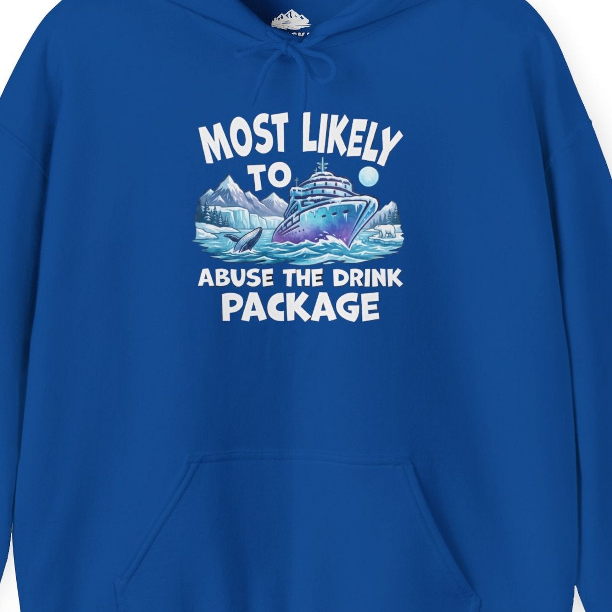 Funny Alaska Cruise Shirt Hoodie – Royal – Alaska Cruise Shirts Close Up