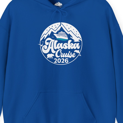 Alaska Cruise 2026 Shirt Hoodie – Royal – Alaska Cruise Shirts Close Up