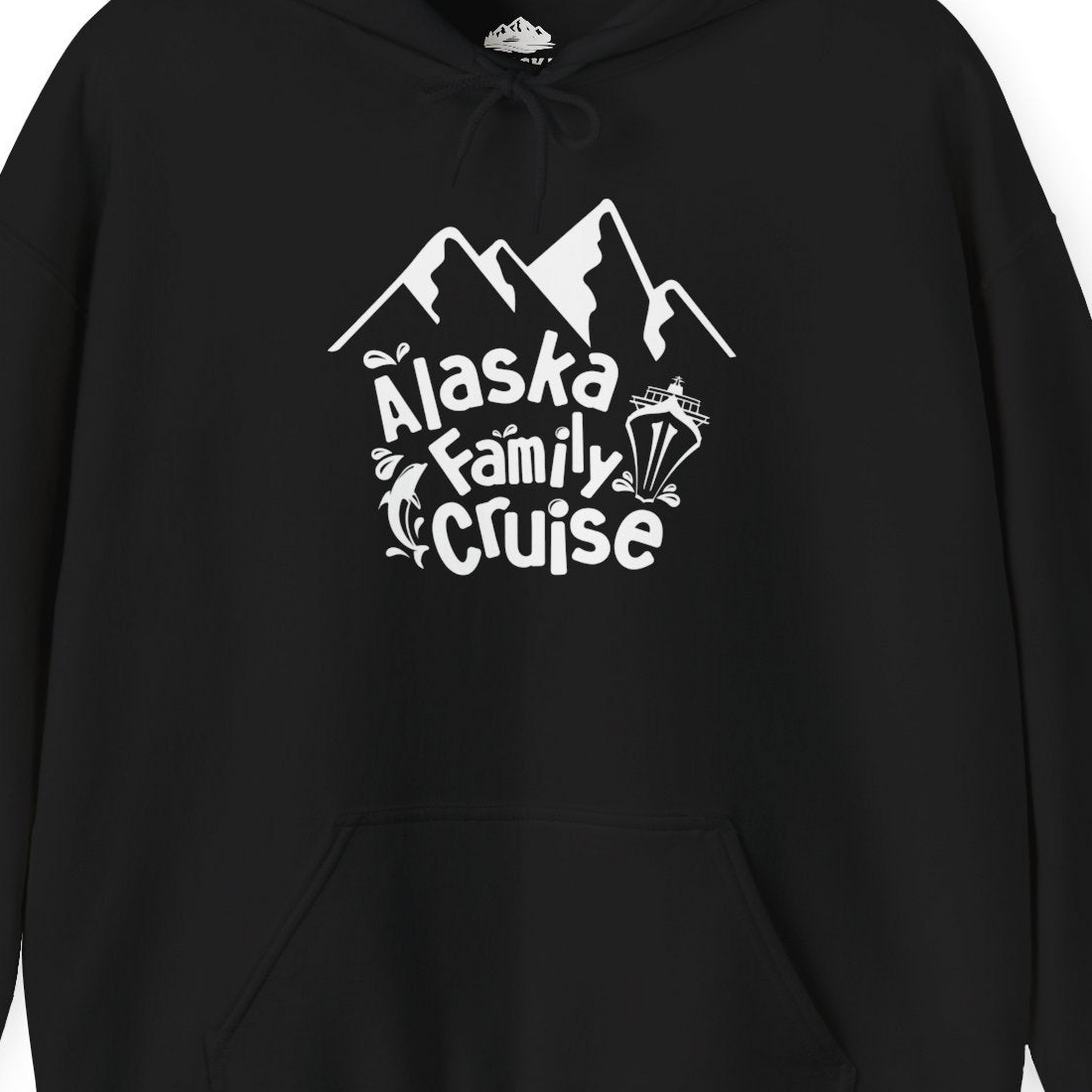 Alaska Family Cruise Adventure Shirt Hoodie – Black – Alaska Cruise Shirts Close Up