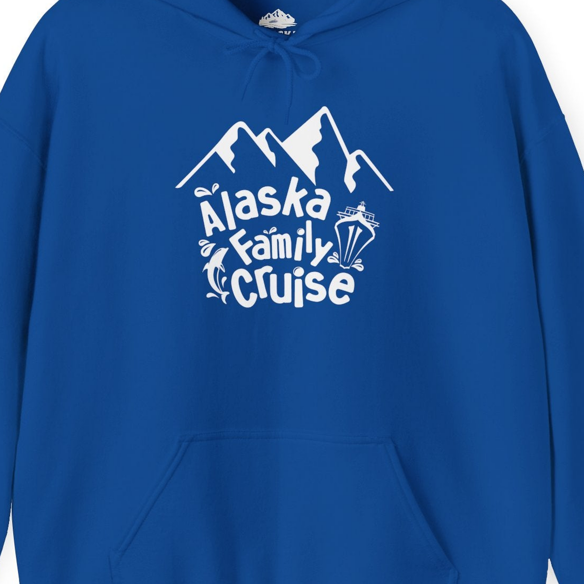 Alaska Family Cruise Adventure Shirt Hoodie – Royal – Alaska Cruise Shirts Close Up