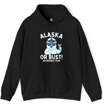 Alaska Retirement Cruise Shirt Hoodie – Black – Alaska Cruise Shirts Close Up