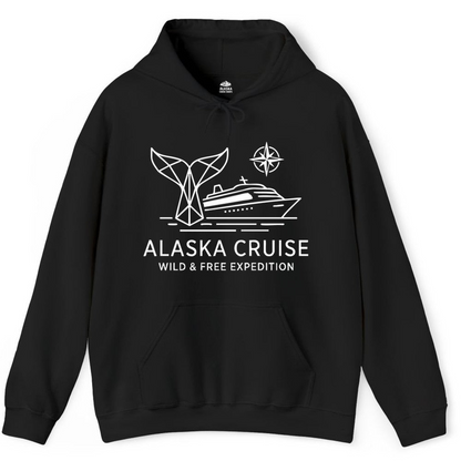Alaska Cruise Shirt Hoodie – Black – Alaska Cruise Shirts Close Up