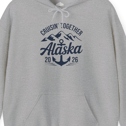 Alaska Cruise Shirt Hoodie – Sport Grey – Alaska Cruise Shirts Close Up