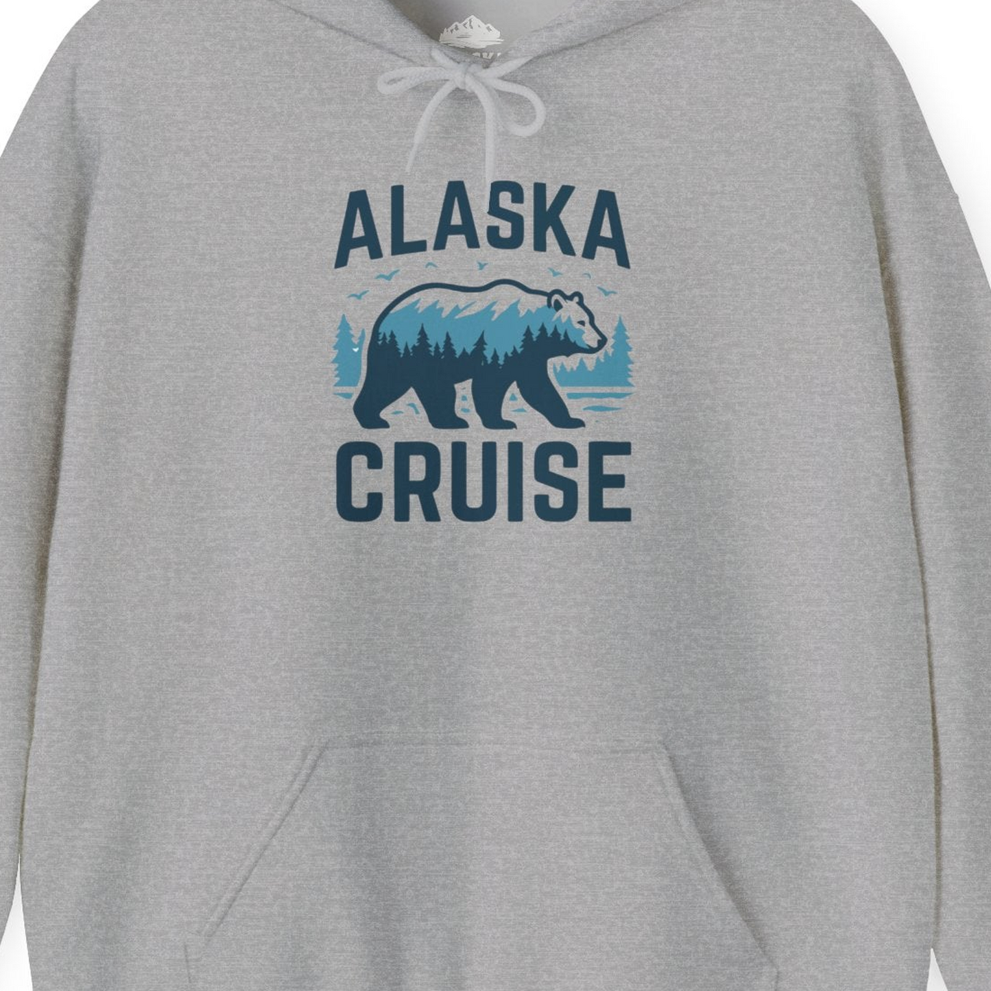 Alaska Cruise Shirt Bear Silhouette Forest Wildlife Nature Tee — Hoodie Hoodie – Sport Grey – Alaska Cruise Shirts Close Up