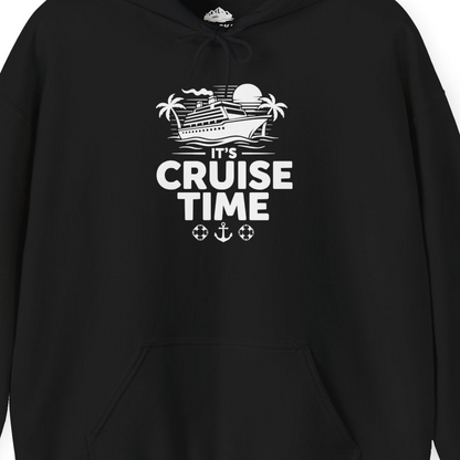 It’s Cruise Time Bold Nautical Vacation Shirt for Cruise Enthusiasts — Hoodie Hoodie – Black – Alaska Cruise Shirts Close Up