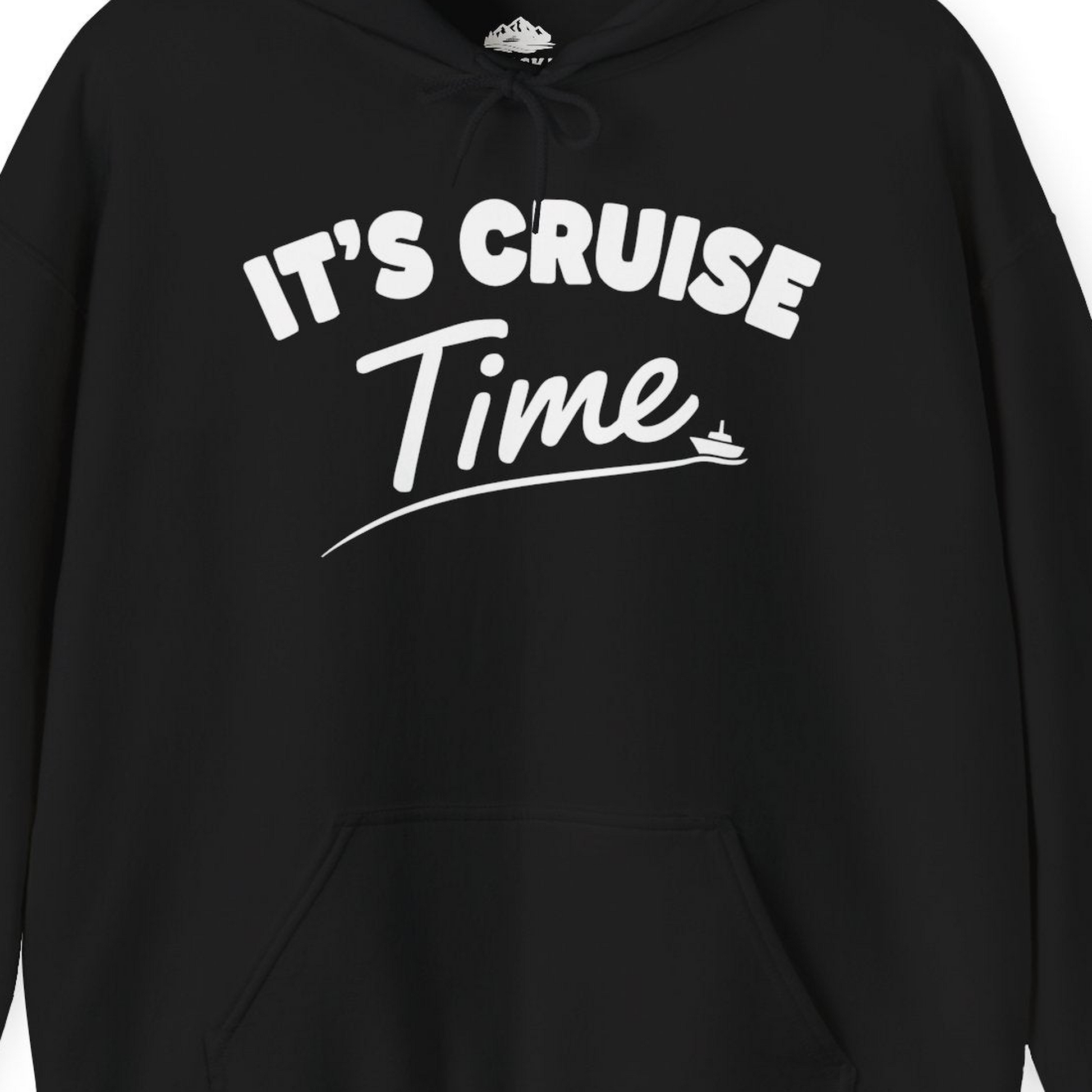 Fun Cruise Time Vacation Shirt for Cruise Lovers and Groups — Hoodie Hoodie – Black – Alaska Cruise Shirts Close Up