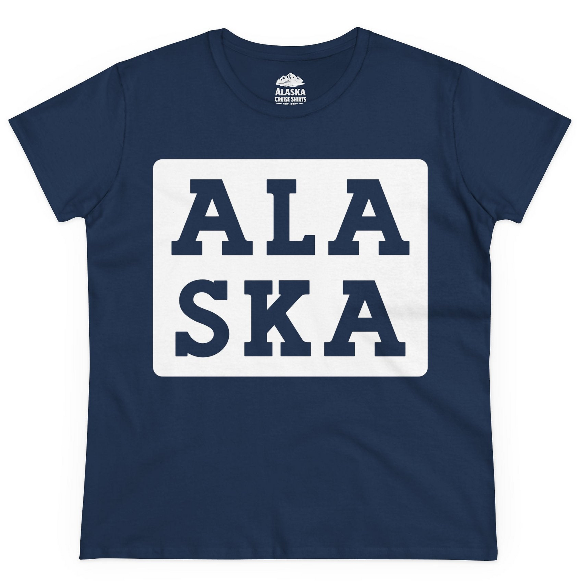 Bold Alaska Block Text Shirt Ladies T-Shirt – Alaska Cruise Shirts