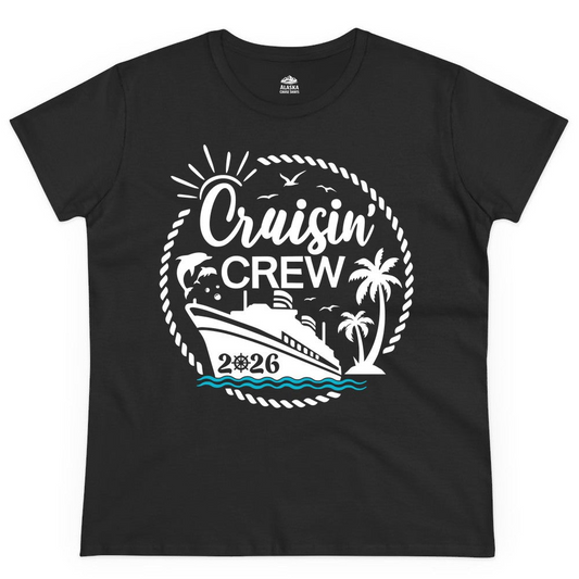 Cruisin Crew Shirt Tropical Family Group Cruise 2026 Caribbean Islands — Ladies Tee Ladies T-Shirt – Alaska Cruise Shirts