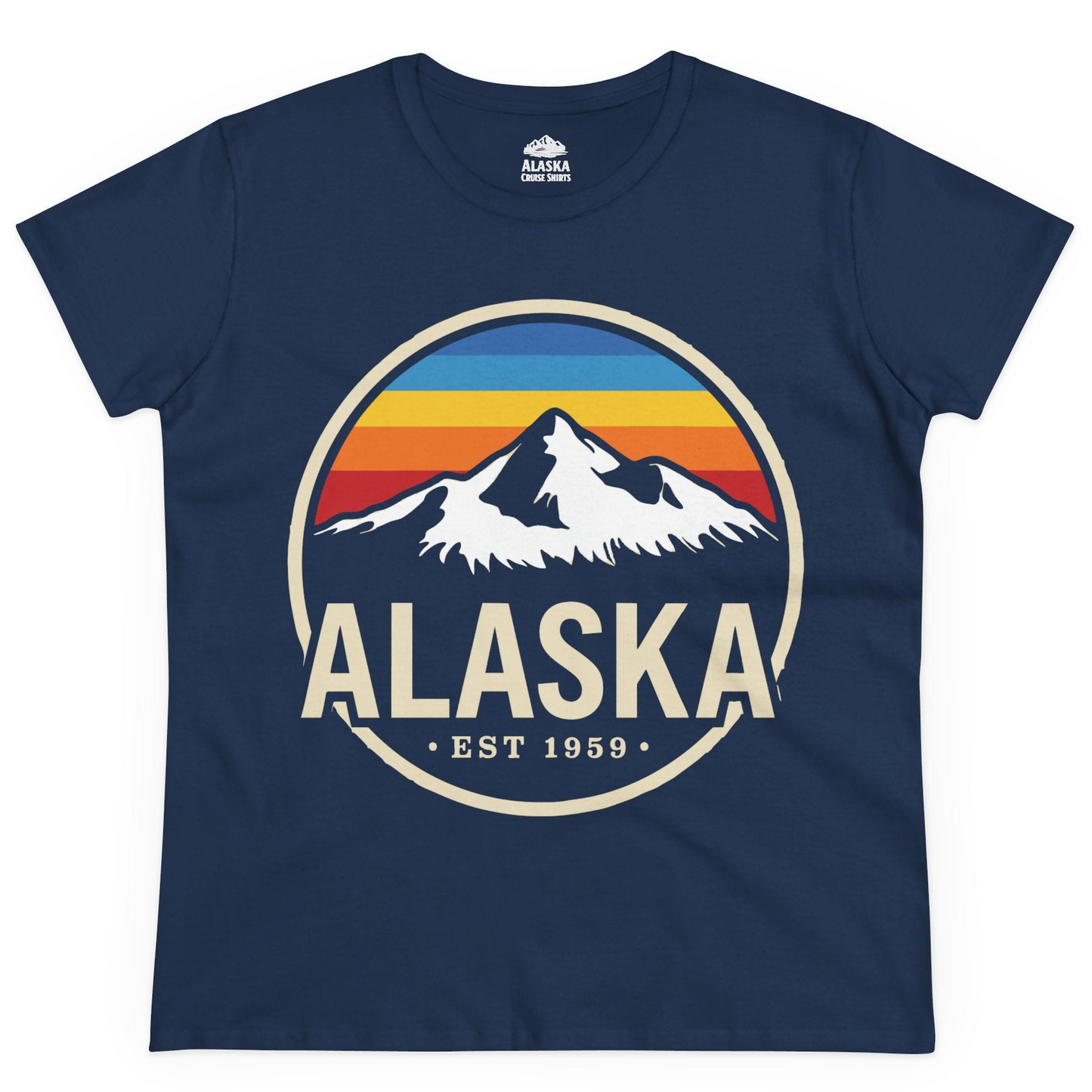 Alaska Vintage Mountain Sunset Shirt Ladies T-Shirt – Alaska Cruise Shirts
