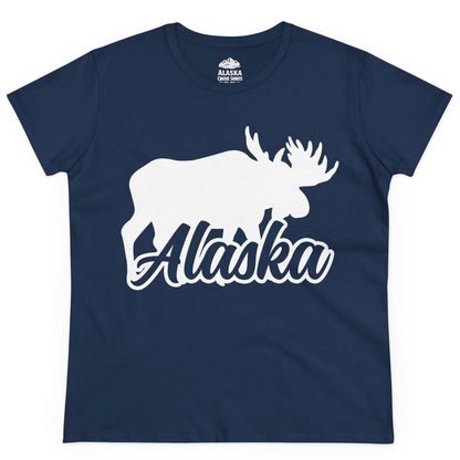 Alaska Moose Wildlife Silhouette Shirt Ladies T-Shirt – Alaska Cruise Shirts