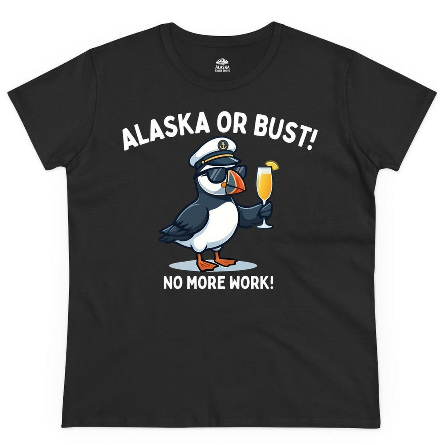 Funny Puffin Captain Alaska Cruise Shirt Ladies T-Shirt – Alaska Cruise Shirts