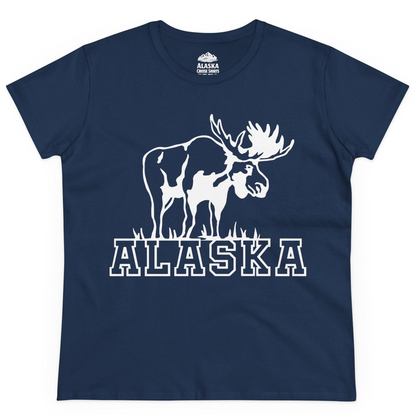 Alaska Moose Silhouette Shirt Ladies T-Shirt – Alaska Cruise Shirts
