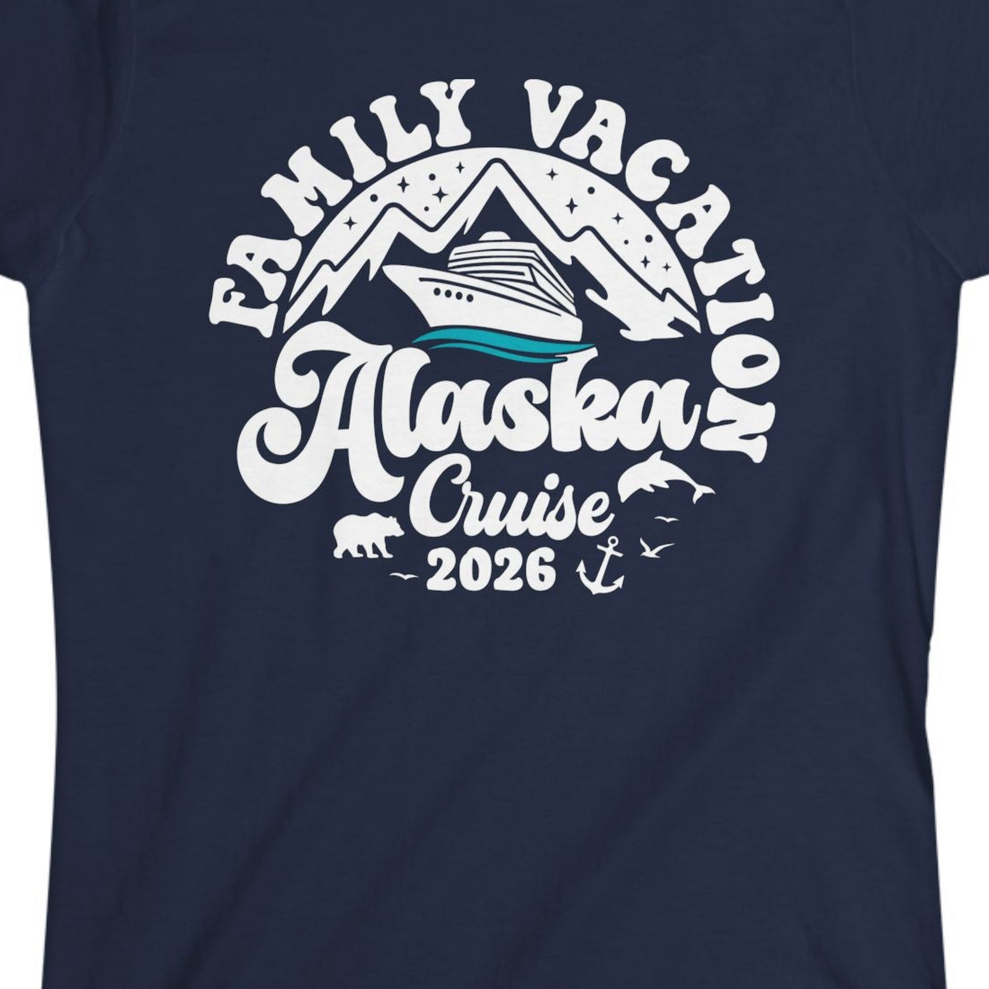 Alaska Family Cruise Shirt Ladies T-Shirt – Alaska Cruise Shirts Close Up