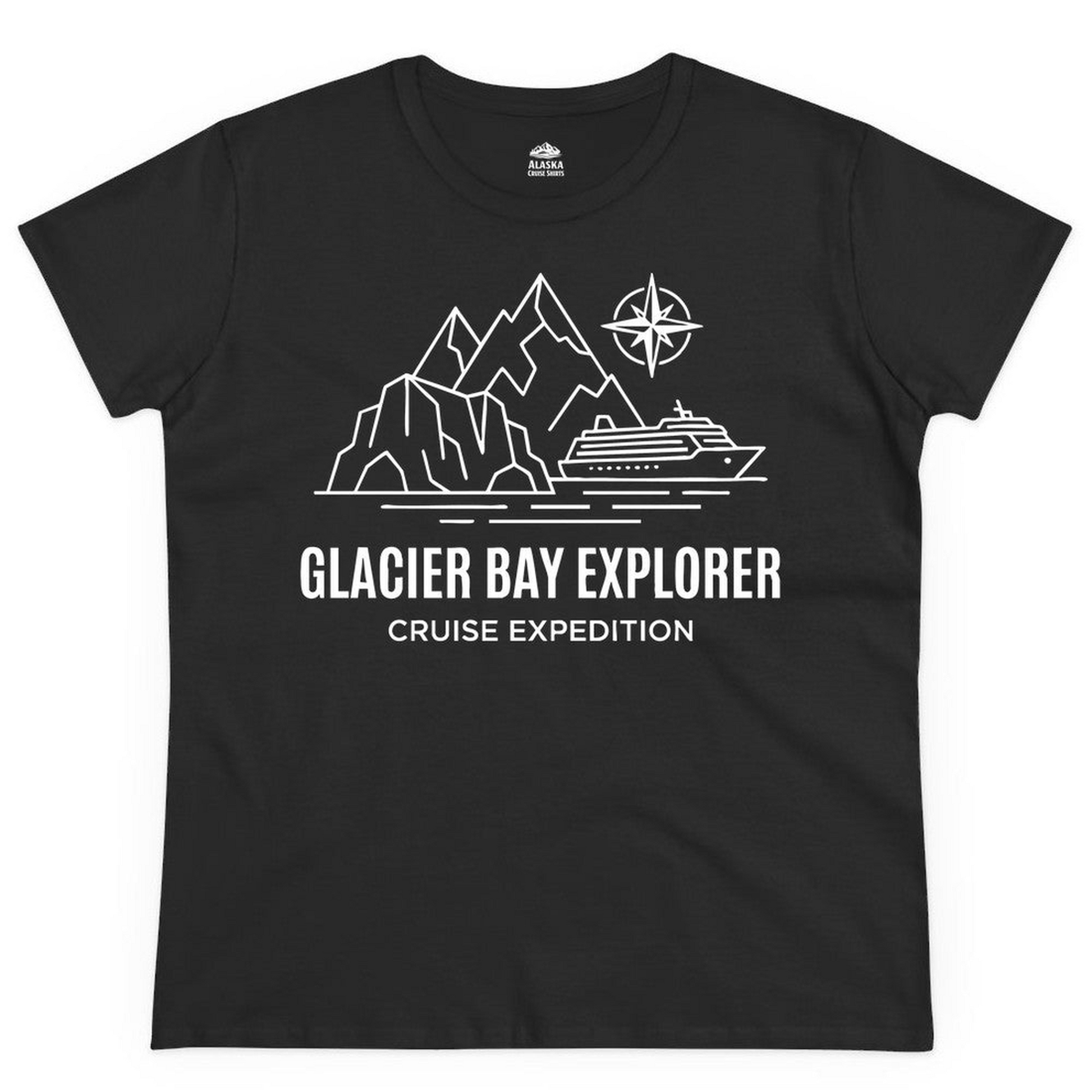 Glacier Bay Alaska Cruise Shirt Ladies T-Shirt – Alaska Cruise Shirts Close Up
