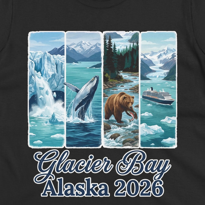 Glacier Bay Alaska 2026 Cruise Nature Wildlife Adventure Shirt — Ladies Tee Ladies T-Shirt – Alaska Cruise Shirts Close Up