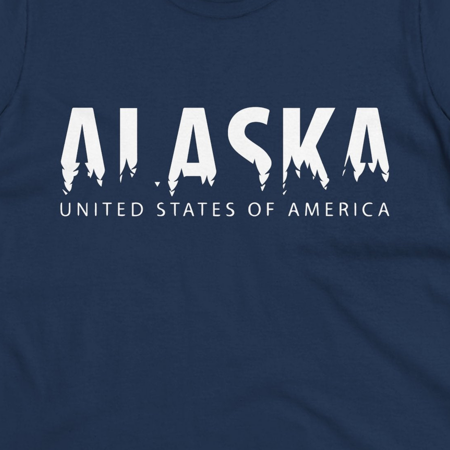 Alaska United States Typography Shirt Ladies T-Shirt – Alaska Cruise Shirts Close Up