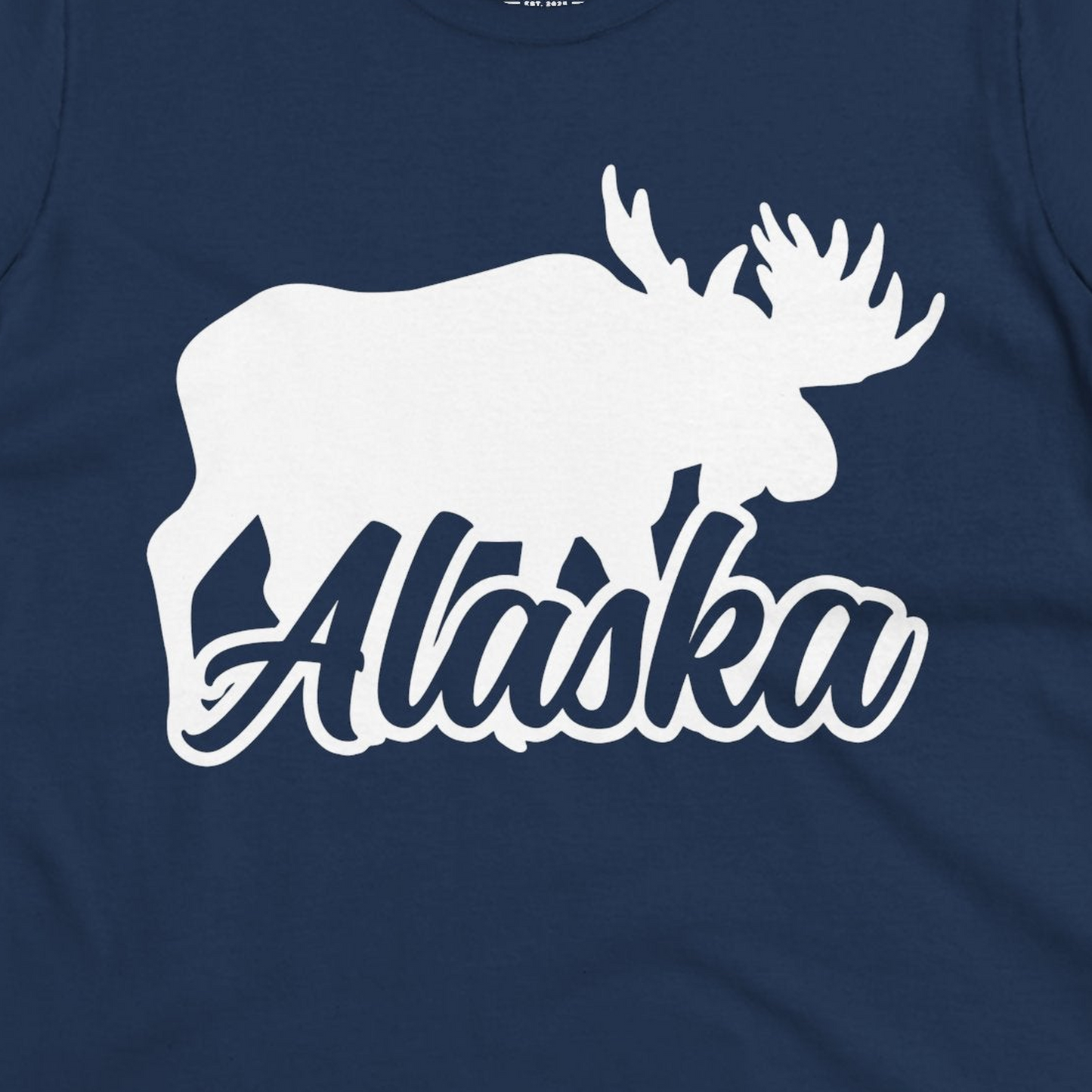 Alaska Moose Wildlife Silhouette Shirt Ladies T-Shirt – Alaska Cruise Shirts Close Up