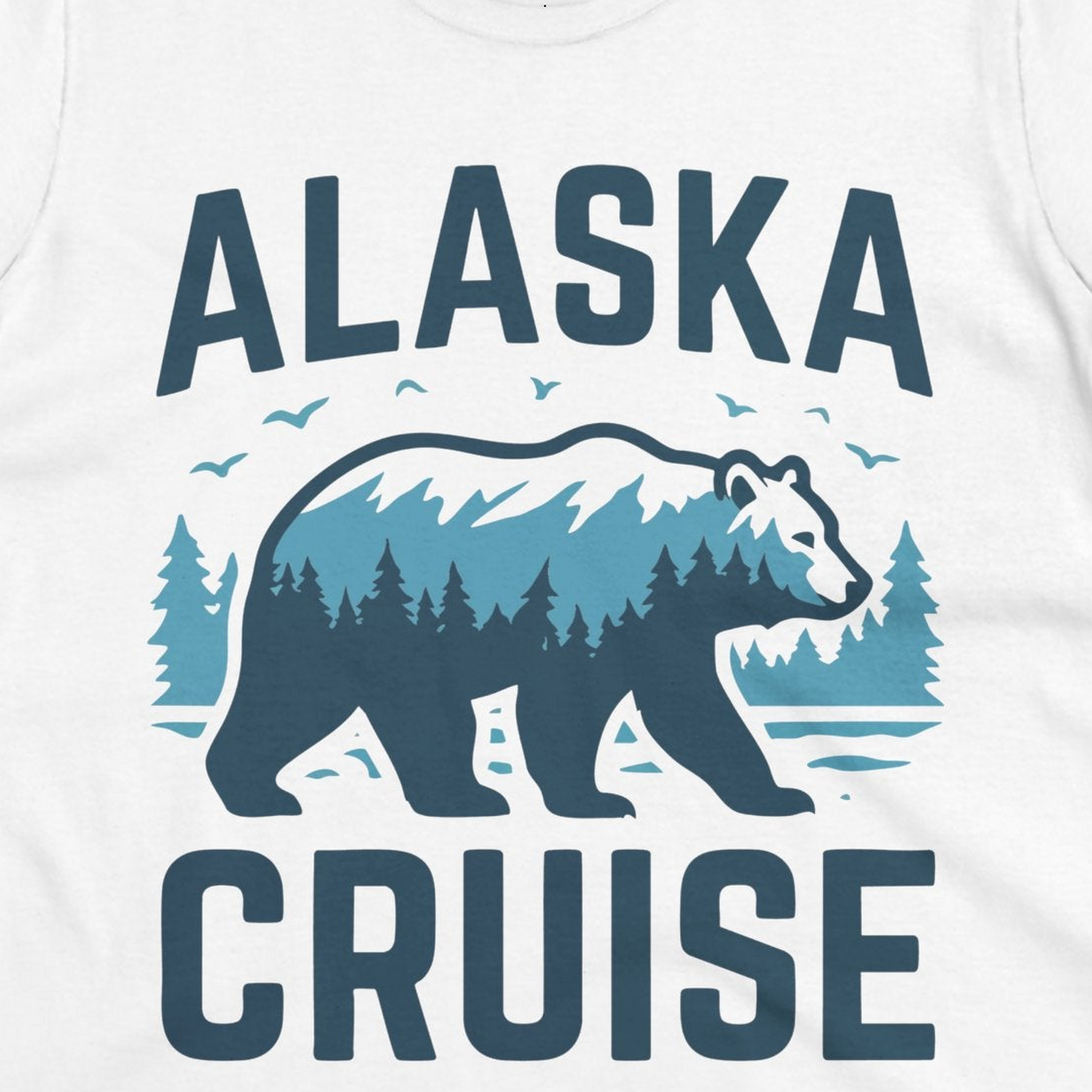 Alaska Cruise Shirt Bear Silhouette Forest Wildlife Nature Tee — Ladies Tee Ladies T-Shirt – Alaska Cruise Shirts Close Up