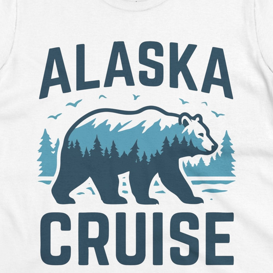 Alaska Cruise Shirt Bear Silhouette Forest Wildlife Nature Tee — Ladies Tee Ladies T-Shirt – Alaska Cruise Shirts Close Up