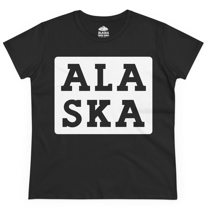 Bold Alaska Block Text Shirt Ladies T-Shirt – Black – Alaska Cruise Shirts