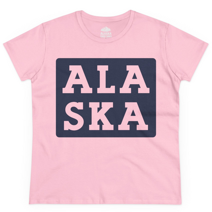 Bold Alaska Block Text Shirt Ladies T-Shirt – Light Pink – Alaska Cruise Shirts