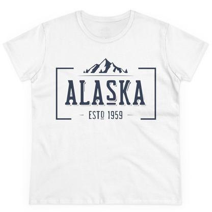 Vintage Alaska Estd 1959 Shirt Ladies T-Shirt – White – Alaska Cruise Shirts