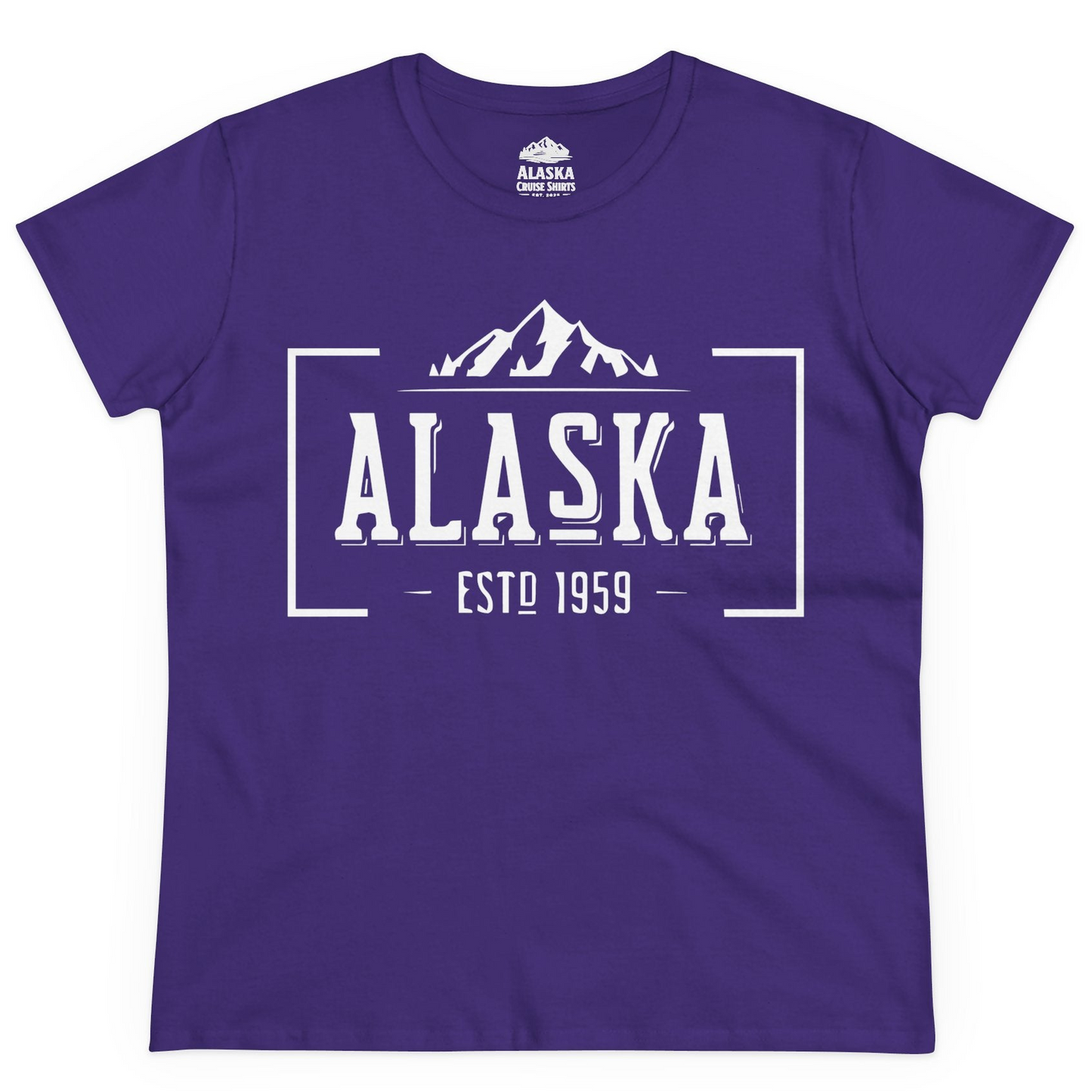 Vintage Alaska Estd 1959 Shirt Ladies T-Shirt – Purple – Alaska Cruise Shirts