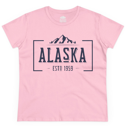 Vintage Alaska Estd 1959 Shirt Ladies T-Shirt – Light Pink – Alaska Cruise Shirts
