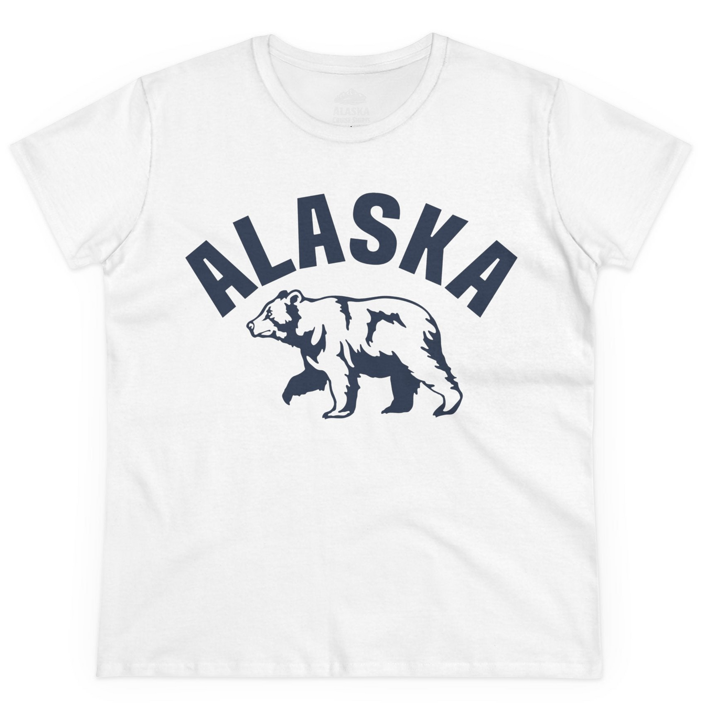 Alaska Bear Silhouette Wildlife Shirt Ladies T-Shirt – White – Alaska Cruise Shirts