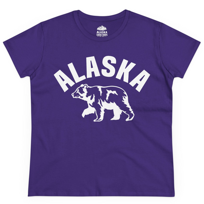 Alaska Bear Silhouette Wildlife Shirt Ladies T-Shirt – Purple – Alaska Cruise Shirts