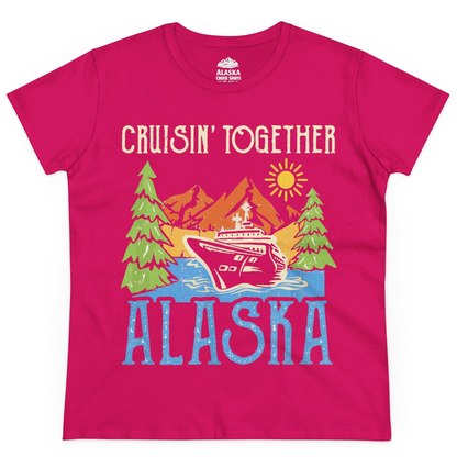 Alaska Cruise Adventure Nature Landscape Retro Family Shirt — Ladies Tee Ladies T-Shirt – Heliconia – Alaska Cruise Shirts